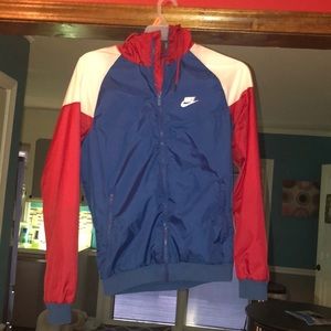 Red white blue wind runner jacket